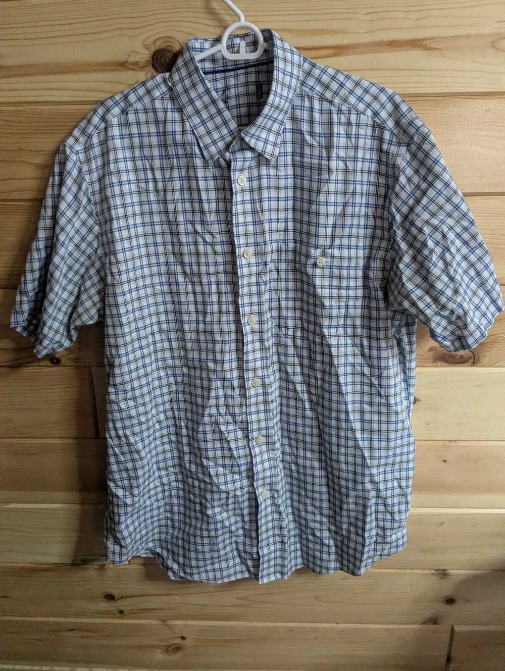 Orvis Wrinkle Free Plaid Check Button down Short sleeve Blue/White Multicolor
